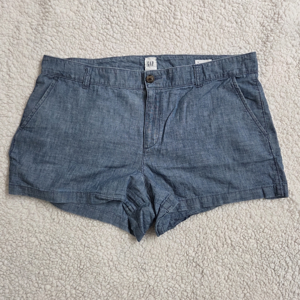 GAP Women's Blue Denim Shorts Size 14 Summer‎ Pockets